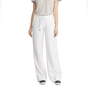 NWOT Lauren Ralph Lauren Women’s White Wide Leg 100% Linen Size 2 Pants